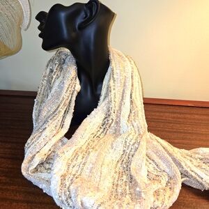Elegant Cream and Silver Scarf